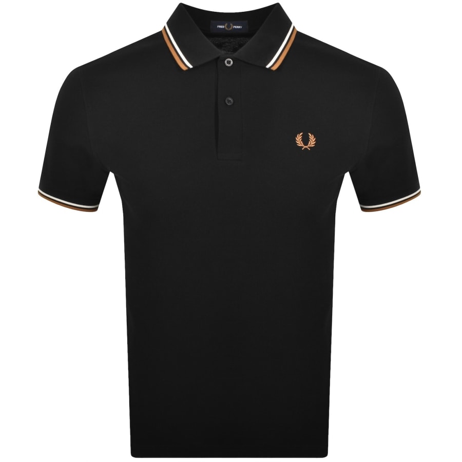 Fred Perry Twin Tipped Polo T Shirt Black | Mainline Menswear x